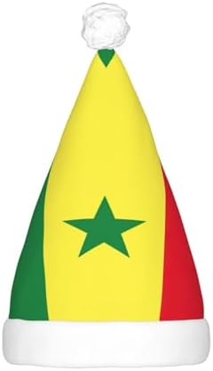 Senegal Flag Christmas Hat with LED Lights