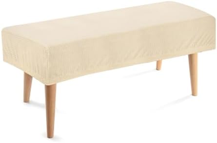 Uxcell Stretch Dining Bench Slipcover White Washable and Durable
