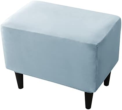 Stretch Velvet Ottoman Covers for Living Room Storage Stool