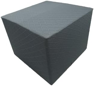 Square Ottoman Cover with Stretch Jacquard Fabric