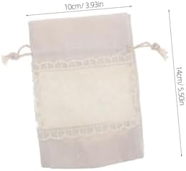 6pcs Lace Embroidered Canvas Drawstring Bags for Kids Birthday Parties