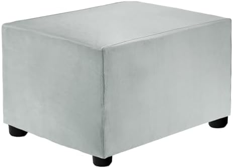 Uxcell Stretch Foot Stool Cover with Elastic Light Gray