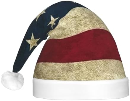 American Flag Christmas Hat with LED Lights