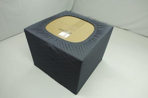 Square Ottoman Cover with Stretch Jacquard Fabric