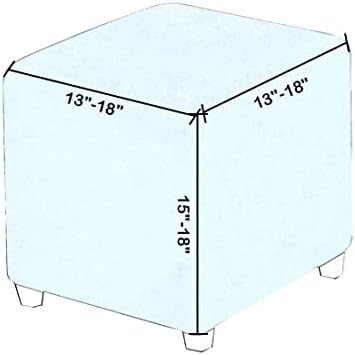 RHYII Ottoman Covers Slipcover Square Jacquard Footstool Protector