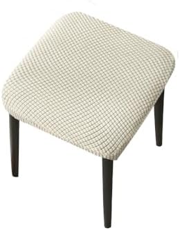PODAY 2 Pcs Square Stool Covers 10-126in Beige White