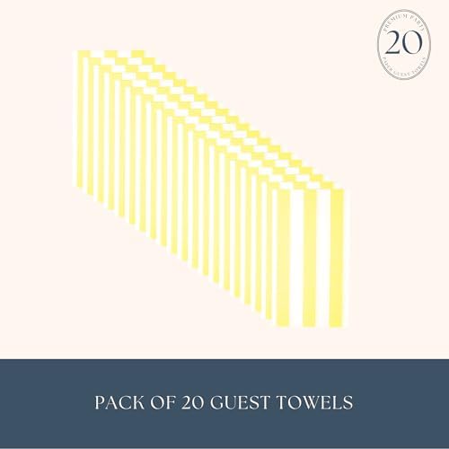 Bonjour Fte Light Yellow Cabana Stripe Guest Towels