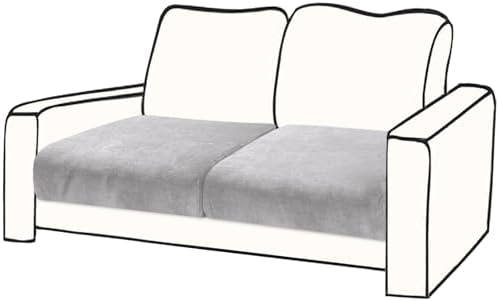Velvet Couch Cushion Cover 2 Pieces Stretch Seat Slipcover