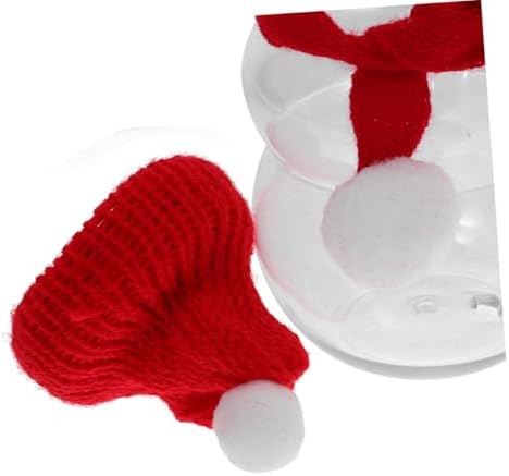 12 Set Snowman Juice Bottles With Mini Scarves Hat