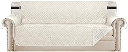 HVERSAILTEX Reversible Sofa Slipcover Water Resistant 2 Elastic Straps Ivory Beige