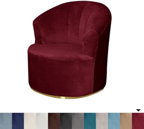 Velvet Single Swivel Barrel Chair Cover for Home Decor