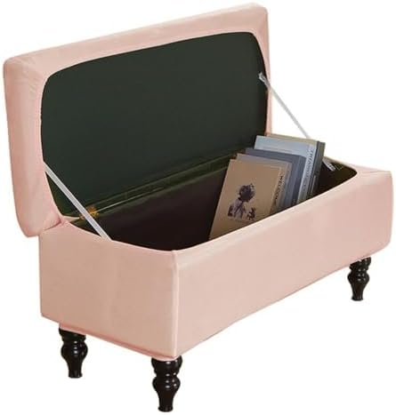 Velvet Storage Ottoman Cover for Footstool and Bench