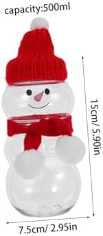 12 Set Snowman Shaped Juice Bottles with Scarves and Hats