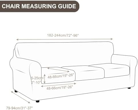 SearchI Stretch Sofa Cover Set with 3 Cushion Covers Beige