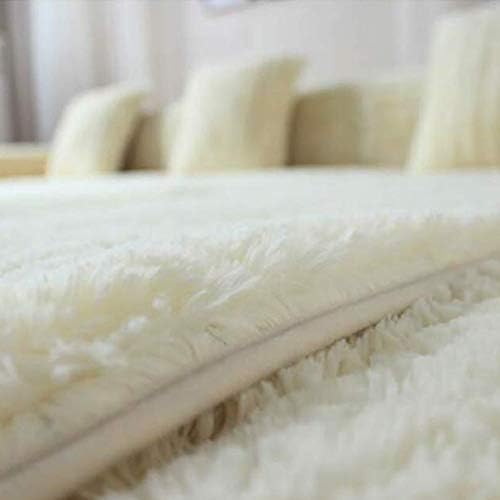 Plush Cream Sofa Slipcover Cover 43x94 Rectangular
