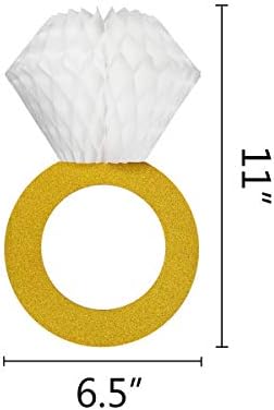 TTSAM Glitter Gold Diamond Ring Hanging Decorations 3 Pack
