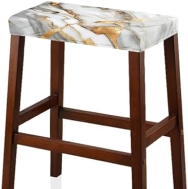 Marble Print Bar Stool Covers Set of 2