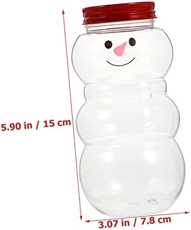 Cabilock 10pcs Christmas Beverage Bottles Snowman Juice Containers with Lids