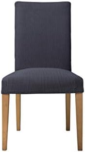 Everest Supply Pack of 4 Dining Chair Slipcover Stretchable Jacquard Fabric Gray