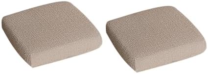 PODAY 2 Pcs Square Stool Cover Elastic Washable Dustproof Anti-Wrinkle Light Gray