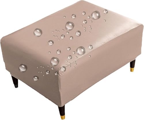 MCOSU Ottoman Cover Stretch Faux Leather Stool Protector