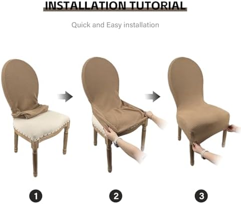 KCCRHIN 4pcs Round Back Dining Chair Covers