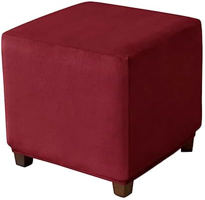 Velvet Ottoman Cover Square Footrest Protector