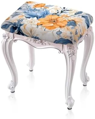 Luarisgur Flower Stool Covers Rectangular 2 Pack