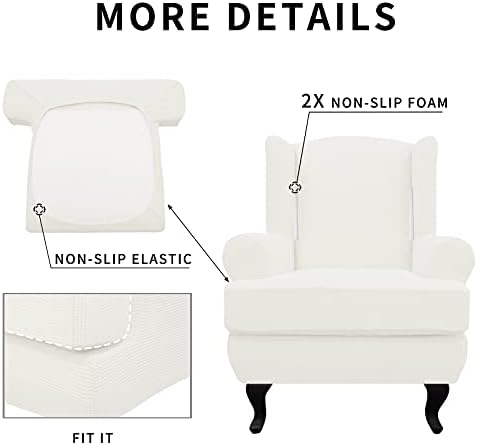Easy-Going Stretch Wingback Chair Sofa Slipcover 2-Piece