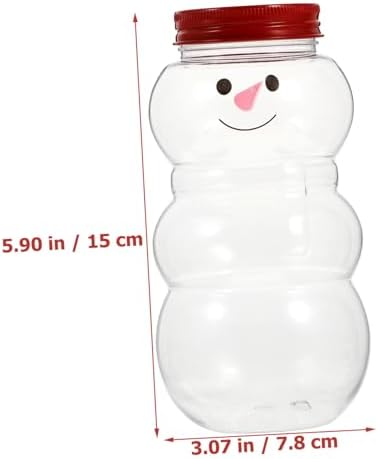 Cabilock 10pcs Snowman Candy Jars Portable Drink Bottles with Sealed Lids