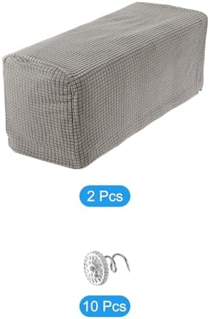 Uxcell 2pcs Stretch Armrest Covers for Chairs Sofas Taupe
