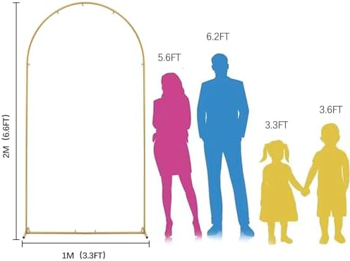 Vincidern 66 Ft Gold Wedding Arch Backdrop Stand for Parties