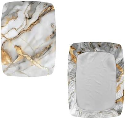 Marble Print Bar Stool Covers Set of 2