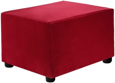 Uxcell Stretch Foot Stool Cover Wine Red