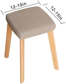 PODAY 2 Pcs Square Stool Cover Elastic Washable Dustproof Anti-Wrinkle Light Gray
