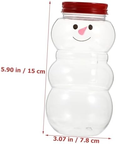 Garneck 10Pcs Snowman Milk Tea Beverage Bottles with Lids