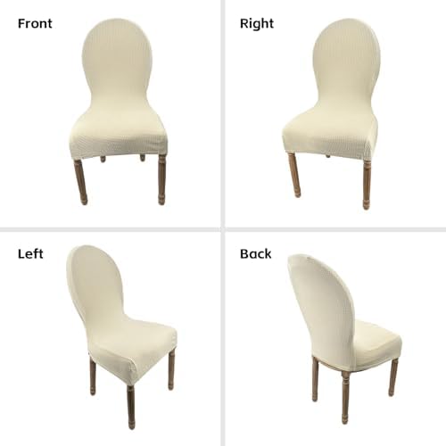 KCCRHIN 4pcs Round Back Dining Chair Covers