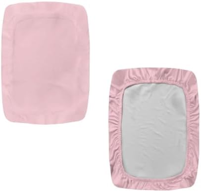 Pink 2pcs Rectangle Stool Covers Stretch with Elastic