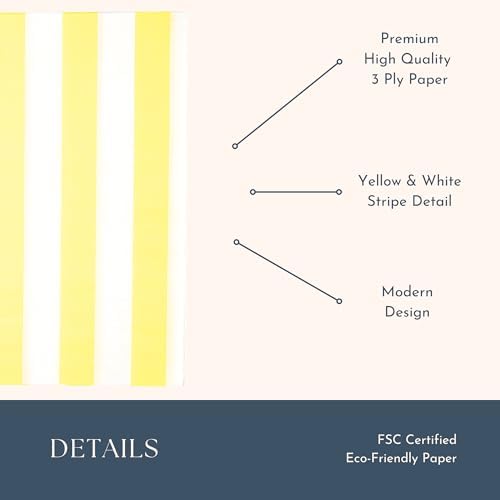 Bonjour Fte Light Yellow Cabana Stripe Guest Towels