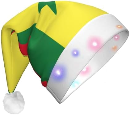 Senegal Flag Christmas Hat with LED Lights