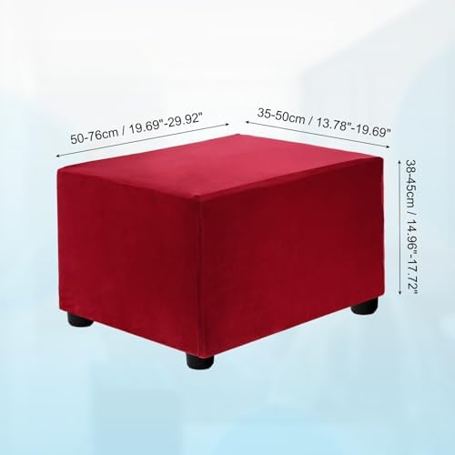 Uxcell Stretch Foot Stool Cover Wine Red