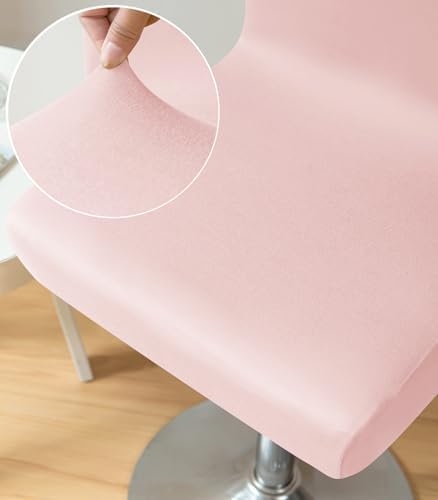 Gollense Stool Covers Set of 4 Stretchable Barstool Slipcovers with Backs Pink