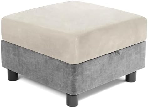 Velvet Square Ottoman Slipcover for Storage Ottomans