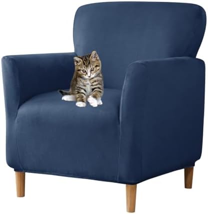 Stretch Velvet Armchair Slipcover for Living Room with Anti-Slip Design