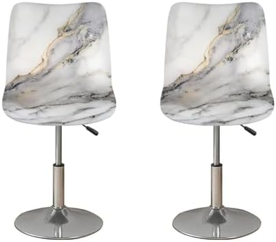 White Marble Stool Covers with Backs Set of 2