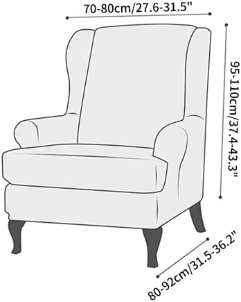 NILUOH 2 Piece Stretch Wingback Chair Slipcover