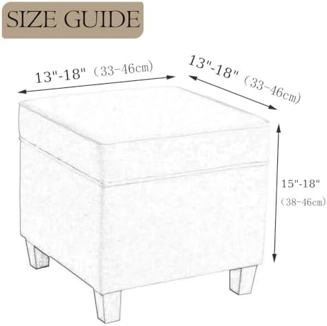 Buenanir Square Ottoman Slipcover with Elastic Band