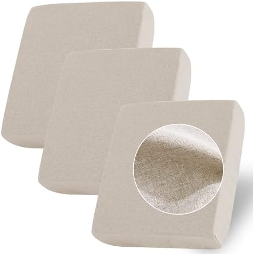 StangH Linen Sofa Cushion Covers 3 Pack Taupe