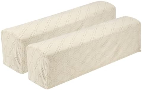 Uxcell 2Pcs Stretch Armrest Covers Cream