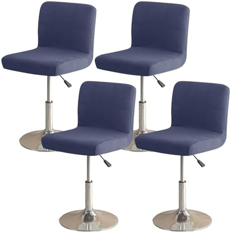 FUANGUI Bar Stool Covers with Back Waterproof Stretch Fit 4PCS Purple Textured